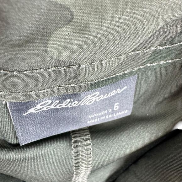 Eddie Bauer Green Camo Adventurer 2.0 Skort Mini Skirt Pockets Women's Size 6 - Picture 9 of 10